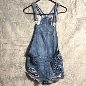American Eagle short overalls size small‎ denim jeans overalls